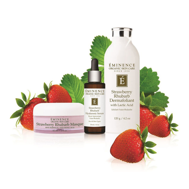 Eminence Organics Strawberry Rhubarb Collection - Available at Thai-Me Spa in Hot Springs, AR