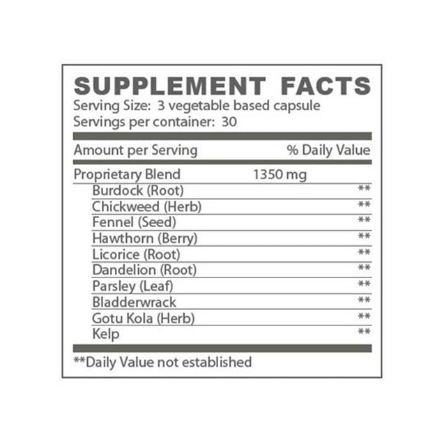 M'lis Slender Aid Appetite Appeaser Supplement Facts - Thai-Me Spa - Hot Springs, AR